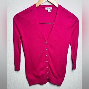 Old Navy Women's 3/4 Sleeve Cropped- Button Down Cardigan Pink Bright XSmall